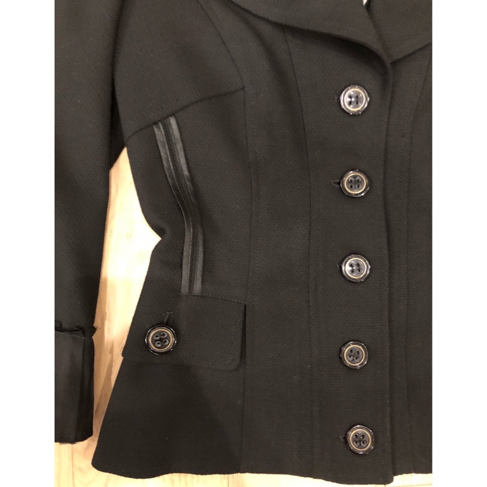 D&G Black Notched Collar Fitted Button Up Blazer SZ 42 4 6 - Picture 6 of 17